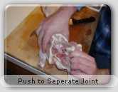 Snap chicken leg quarter from joint Snap chicken leg quarter from joint
